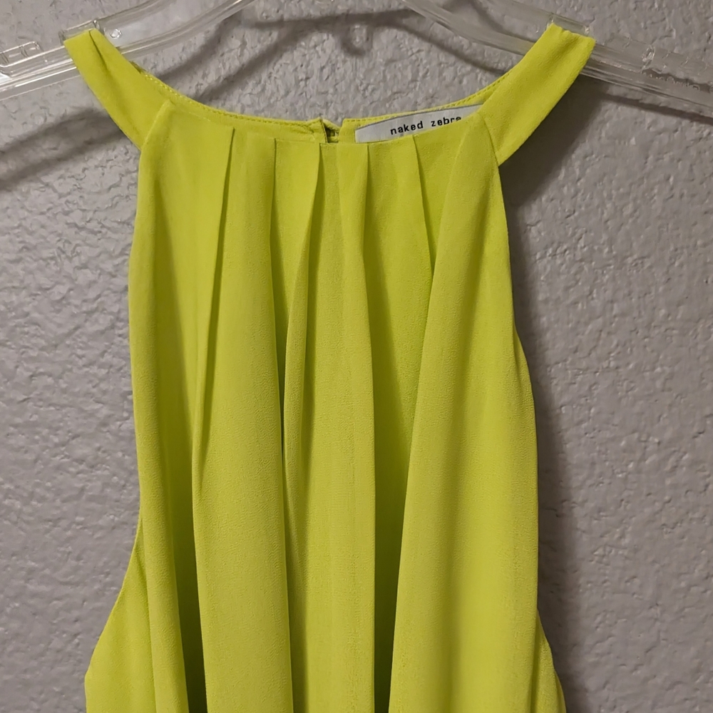 NEW Naked Zebra Lt. Lime Green Sleeveless Halter Neck Sz. S NWT - Picture 7 of 12